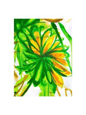 Vintage Cotton Toyobo Original Print Fabric It's A Good Life Bright Yellow Green